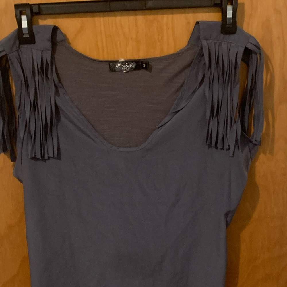 Dark gray rayon shirt in front t shirt in back